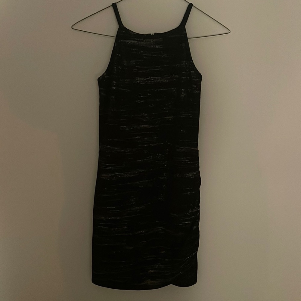 Black shimmery By Debra tween mini dress